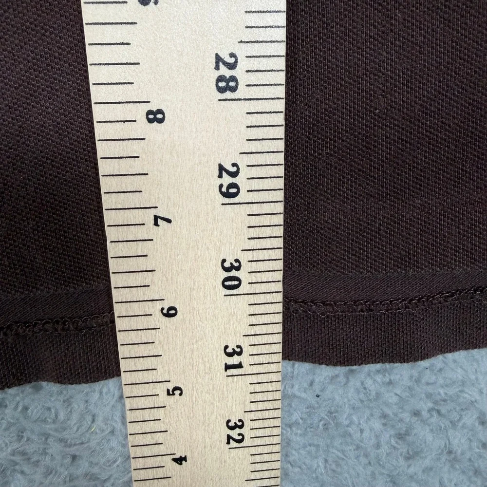Vintage Polo Ralph Lauren Mens XXL Brown Long Sleeve Pique Polo Shirt Cotton Y2K